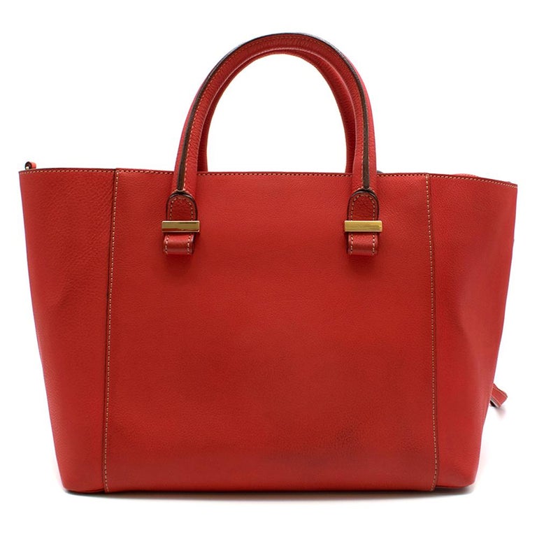 Victoria Beckham Red Liberty Leather Tote bag For Sale at 1stDibs