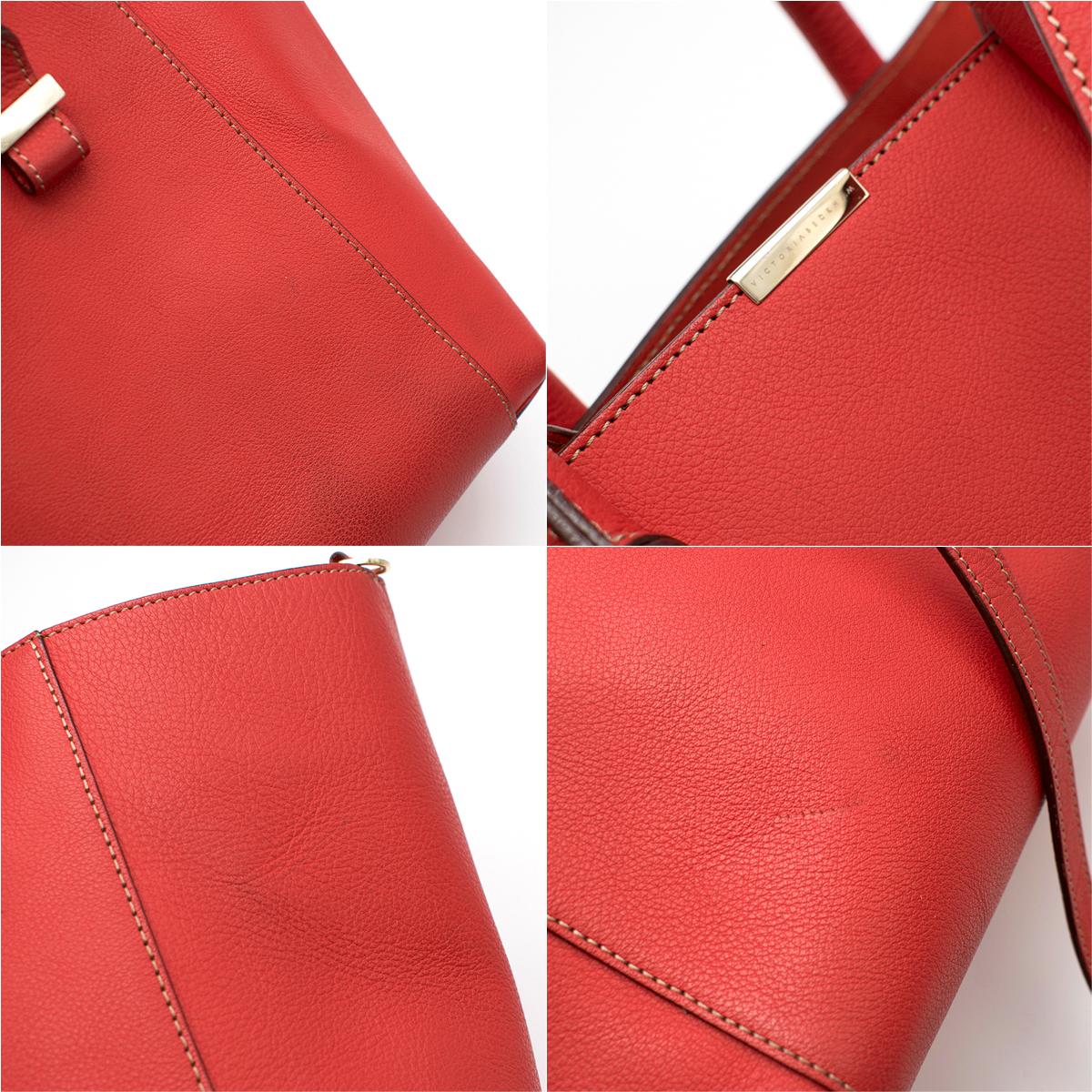 Victoria Beckham Red Liberty Leather Tote bag   3