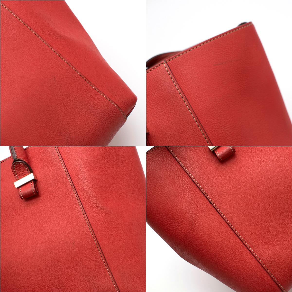 Victoria Beckham Red Liberty Leather Tote bag   4