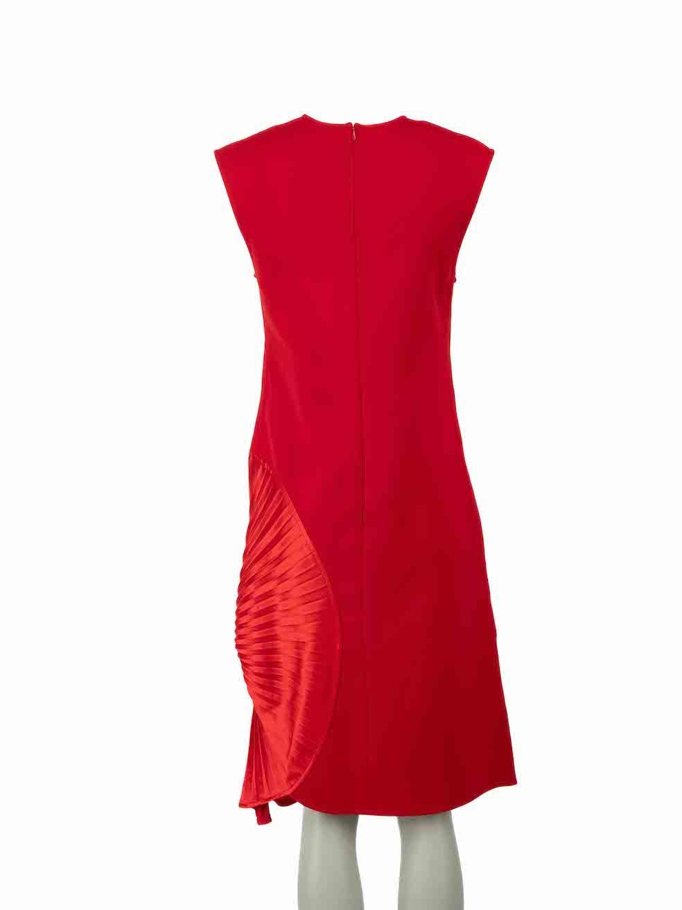Victoria Beckham Red Pleat Panel Shift Dress Size S In New Condition In London, GB