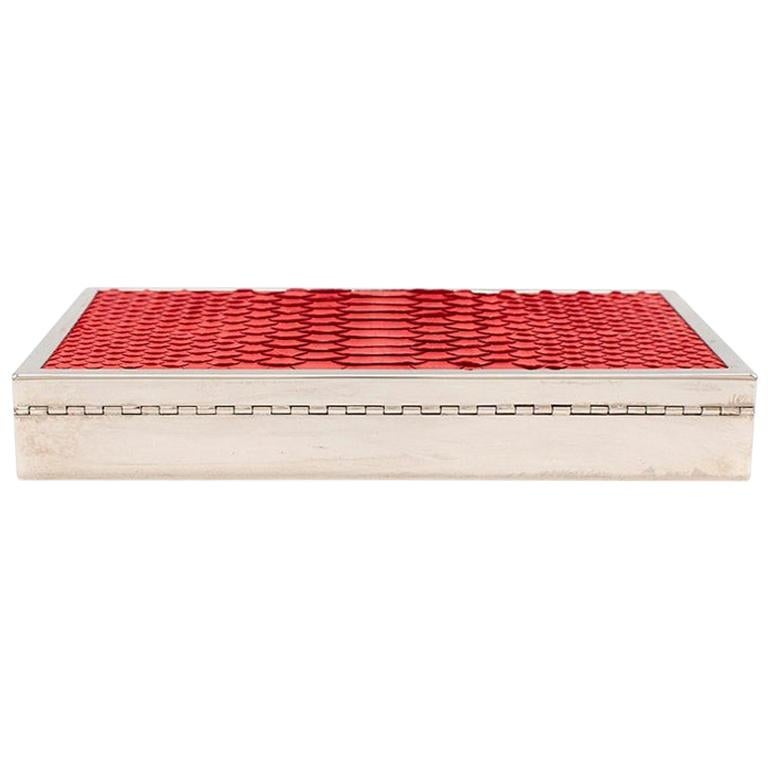 Victoria Beckham Red Python Box Clutch For Sale