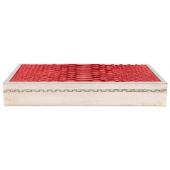 Victoria Beckham Red Python Box Clutch