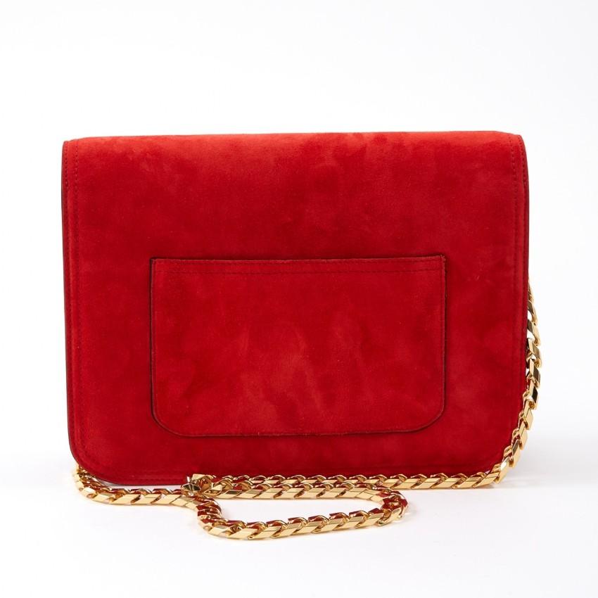 red suede bag