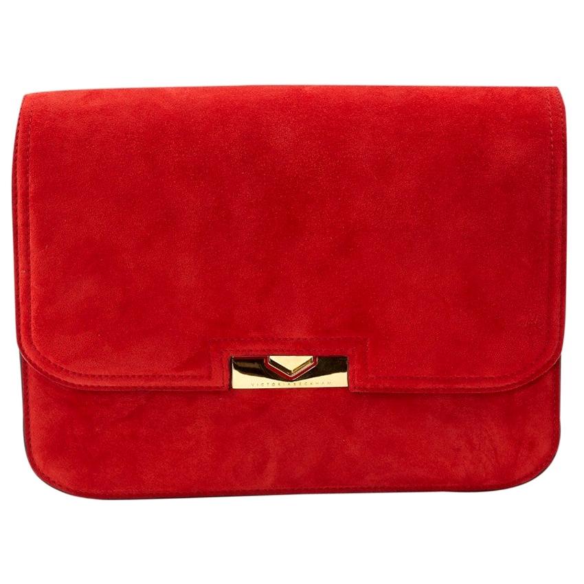 Victoria Beckham Red Suede Eva Chain Bag 