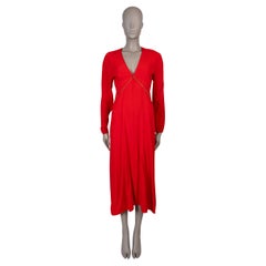 Victoria Beckham, vestito MIDI in viscosa rossa 2021 con catene, 8 XS