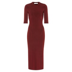 Victoria Beckham Ribbed Stretch-Knit Midi Dress