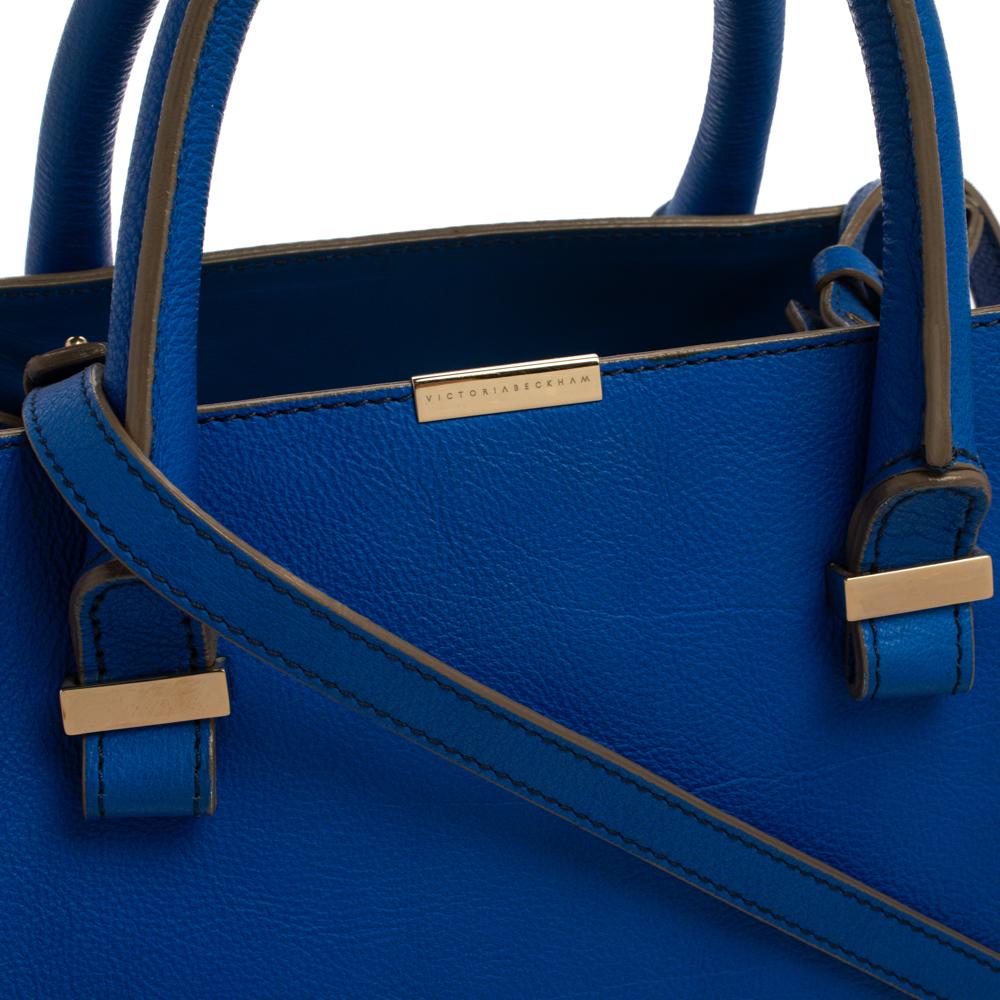 Victoria Beckham Royal Blue Leather Liberty Tote In Good Condition In Dubai, Al Qouz 2