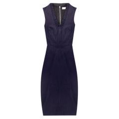 Victoria Beckham Ruffled Pinstriped Stretch-Poplin Dress