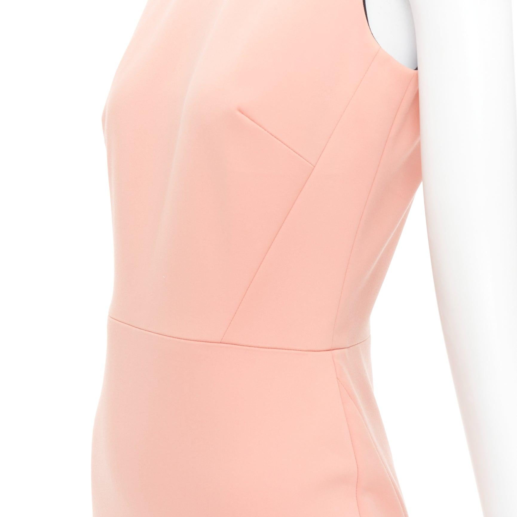 VICTORIA BECKHAM salmon pink cotton blend 2 way zip sheath dress UK10 M For Sale 2