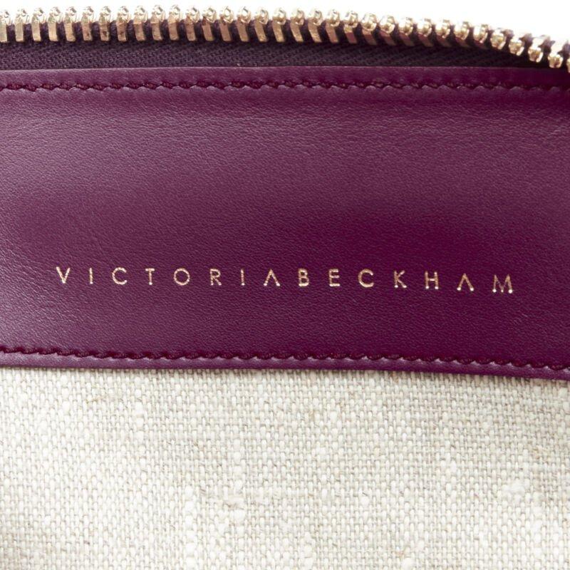 VICTORIA BECKHAM Seven purple leather rolled handle structured bowling bag 5