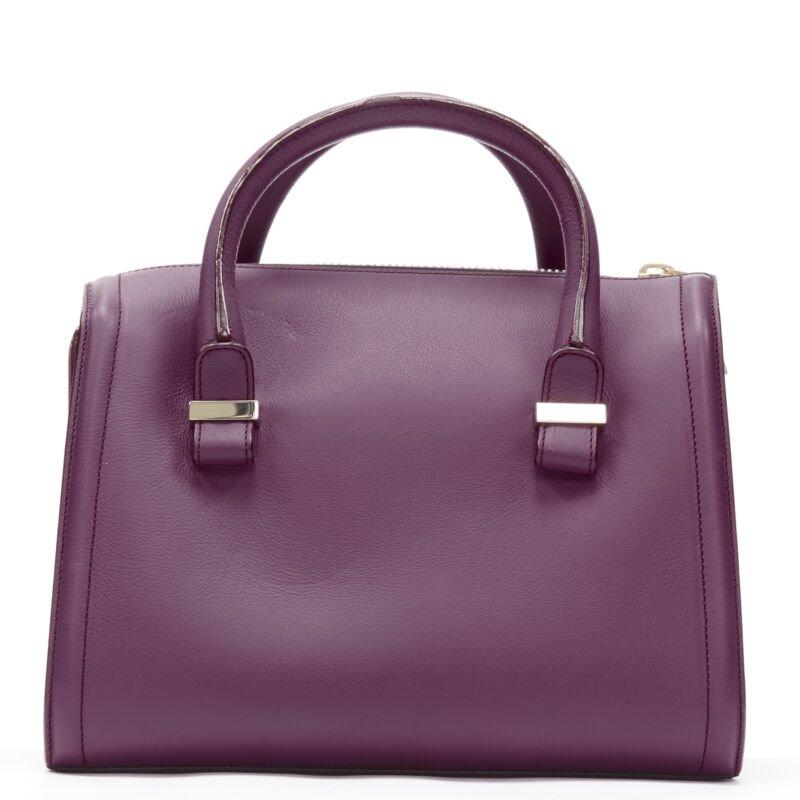 Women's VICTORIA BECKHAM Seven purple leather rolled handle structured bowling bag