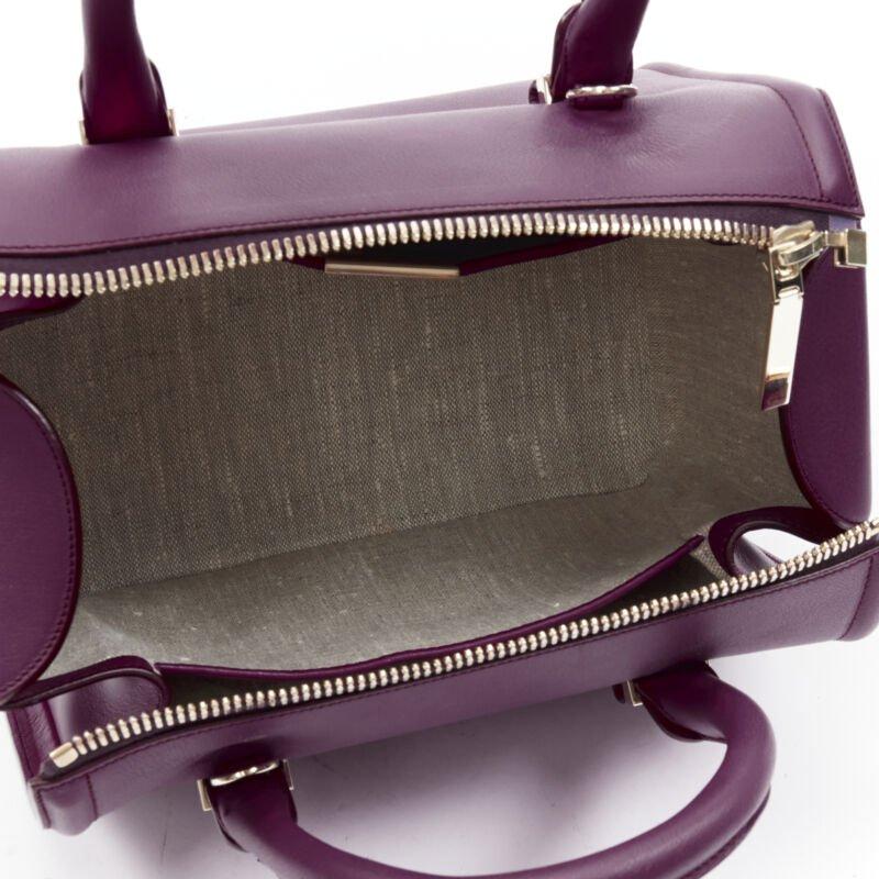 VICTORIA BECKHAM Seven purple leather rolled handle structured bowling bag 3