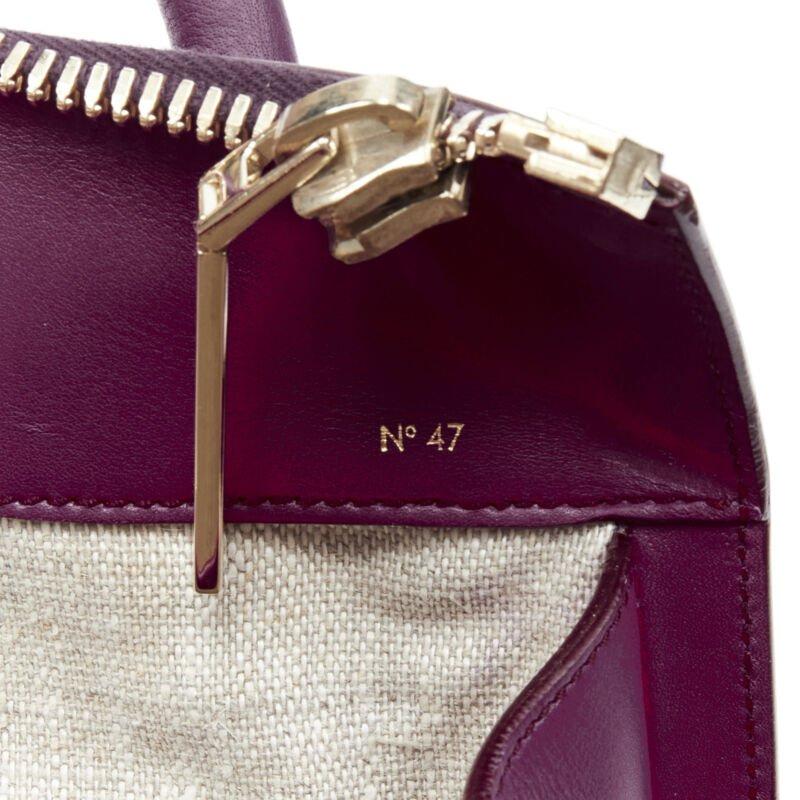 VICTORIA BECKHAM Seven purple leather rolled handle structured bowling bag 4