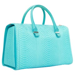 Sac à main à poignée supérieure en cuir à écailles turquoise « Seven Satchel » de Victoria Beckham