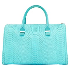 Sac à main à poignée supérieure en cuir à écailles turquoise « Seven Satchel » de Victoria Beckham