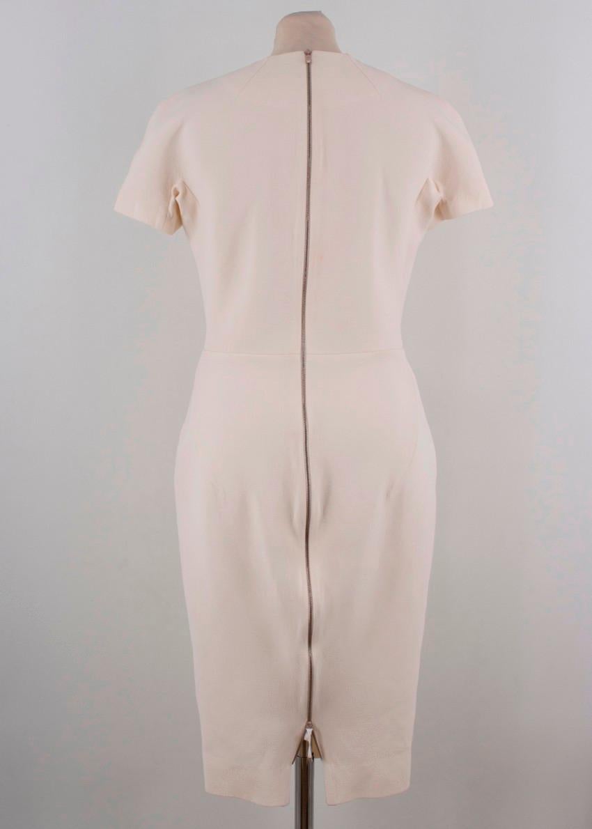 Victoria Beckham Short Sleeve Silk-Wool Midi Dress US 8 5