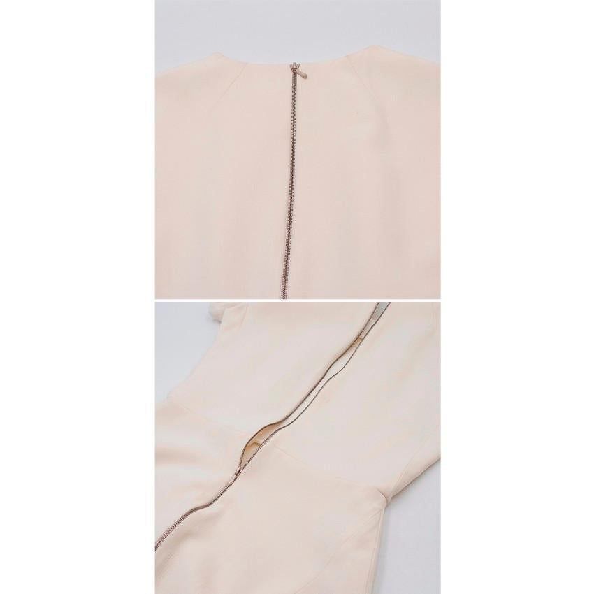 Victoria Beckham Short Sleeve Silk-Wool Midi Dress US 8 In Good Condition In London, GB