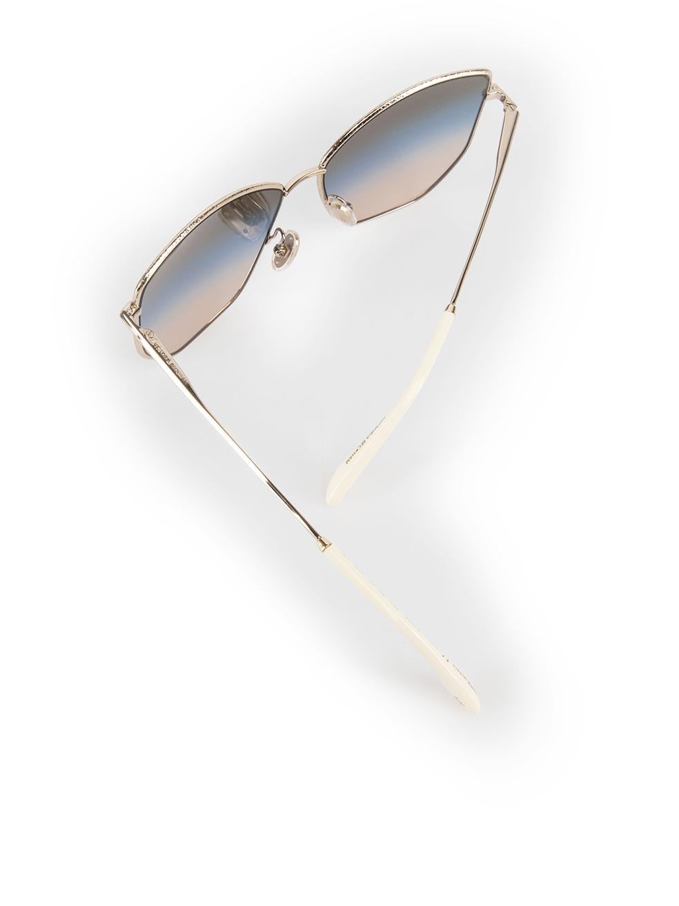 Victoria Beckham Silver & Brown Blue Sunglasses 2