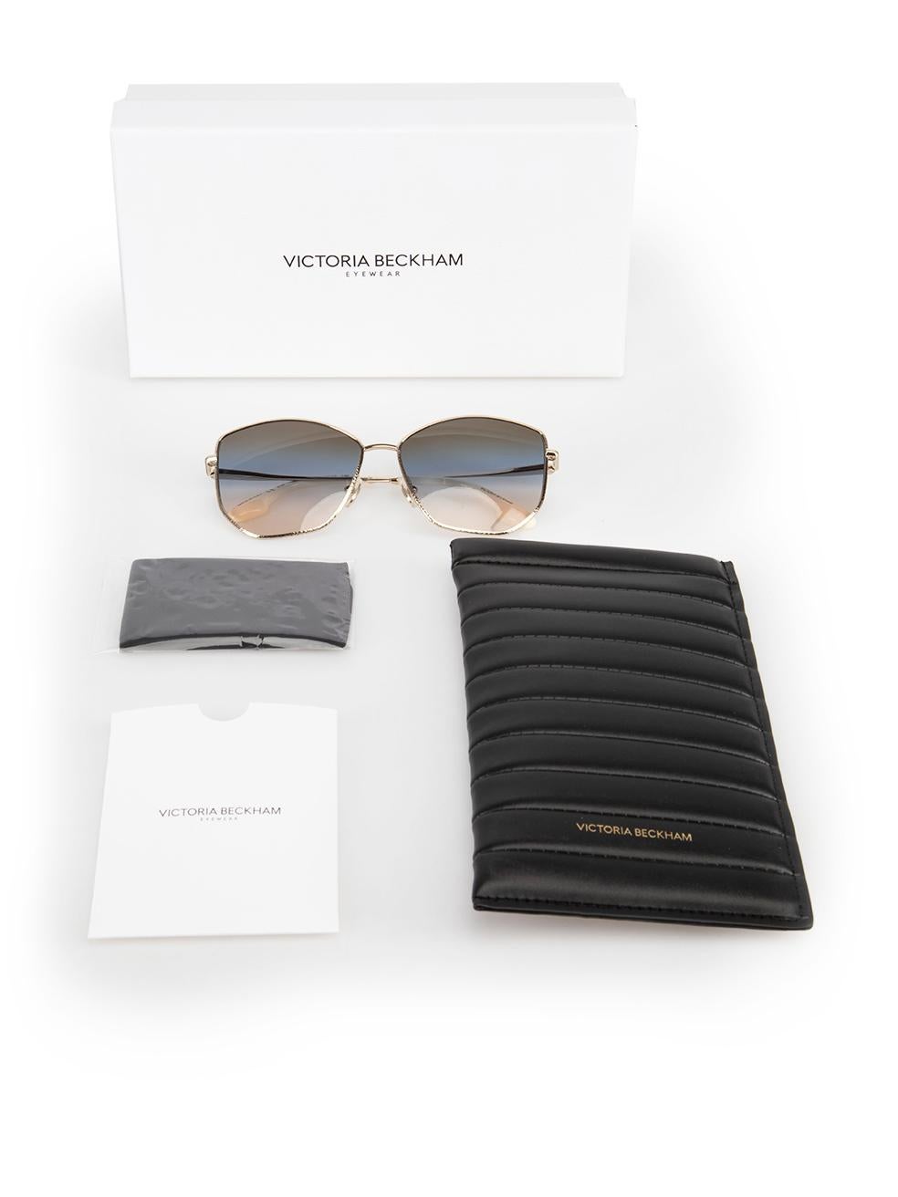 Victoria Beckham Silver & Brown Blue Sunglasses 3