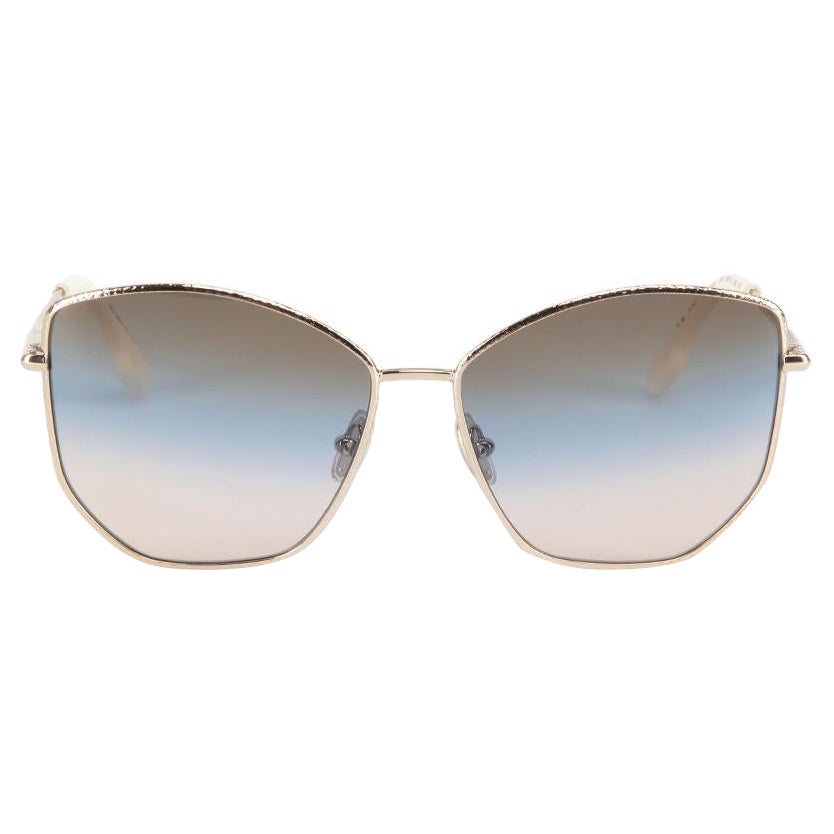Victoria Beckham Silver 
Brown Blue Sunglasses
