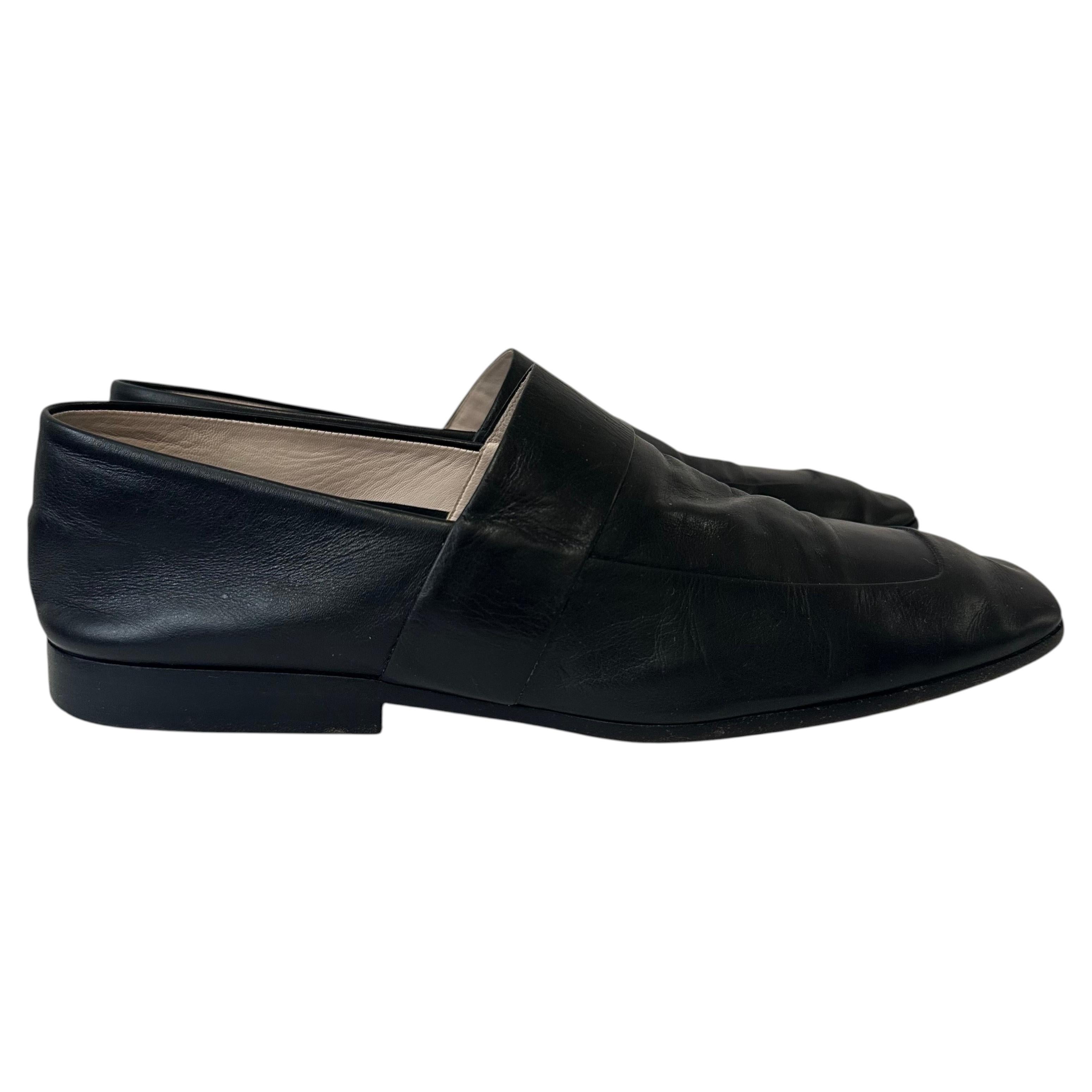 Mocasines de piel de Victoria Beckham con puntera cuadrada, negros, talla IT 38 (US 8), zapatos planos clásicos y elegantes