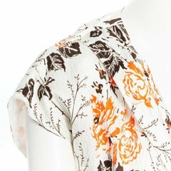 VICTORIA BECKHAM SS17 Runway floral print cut open back belted dress UK10 M