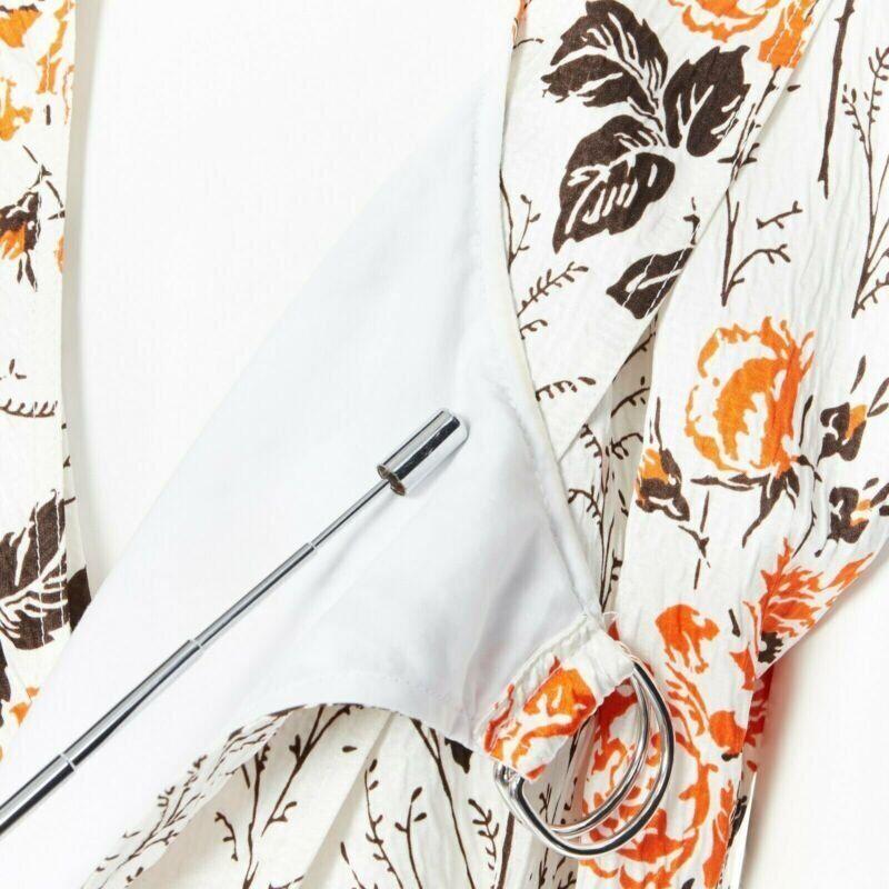 VICTORIA BECKHAM SS17 Runway floral print cut open back belted dress UK10 M For Sale 2