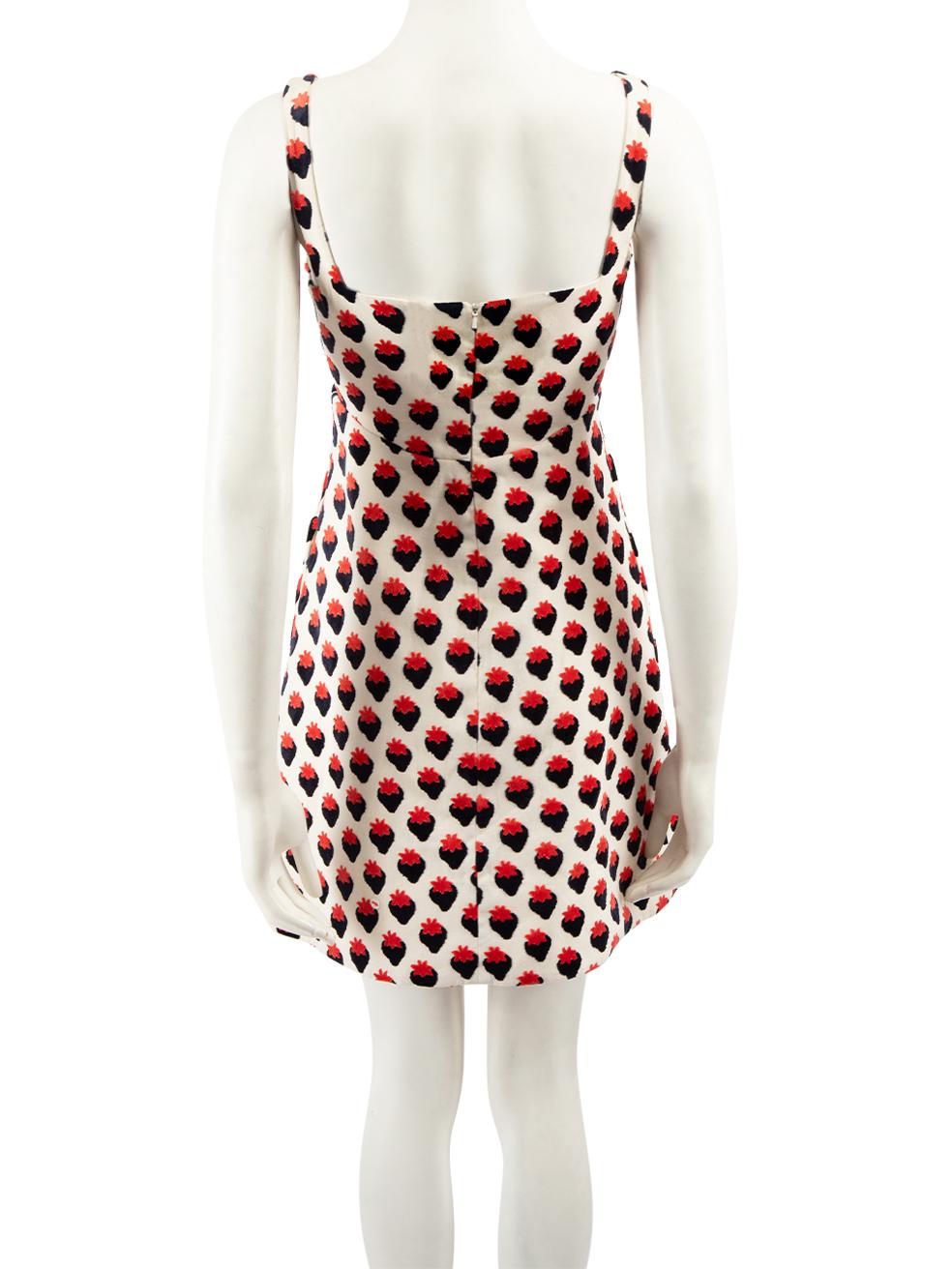 Victoria Beckham Strawberry Pattern Mini Dress Size XS In Good Condition For Sale In London, GB
