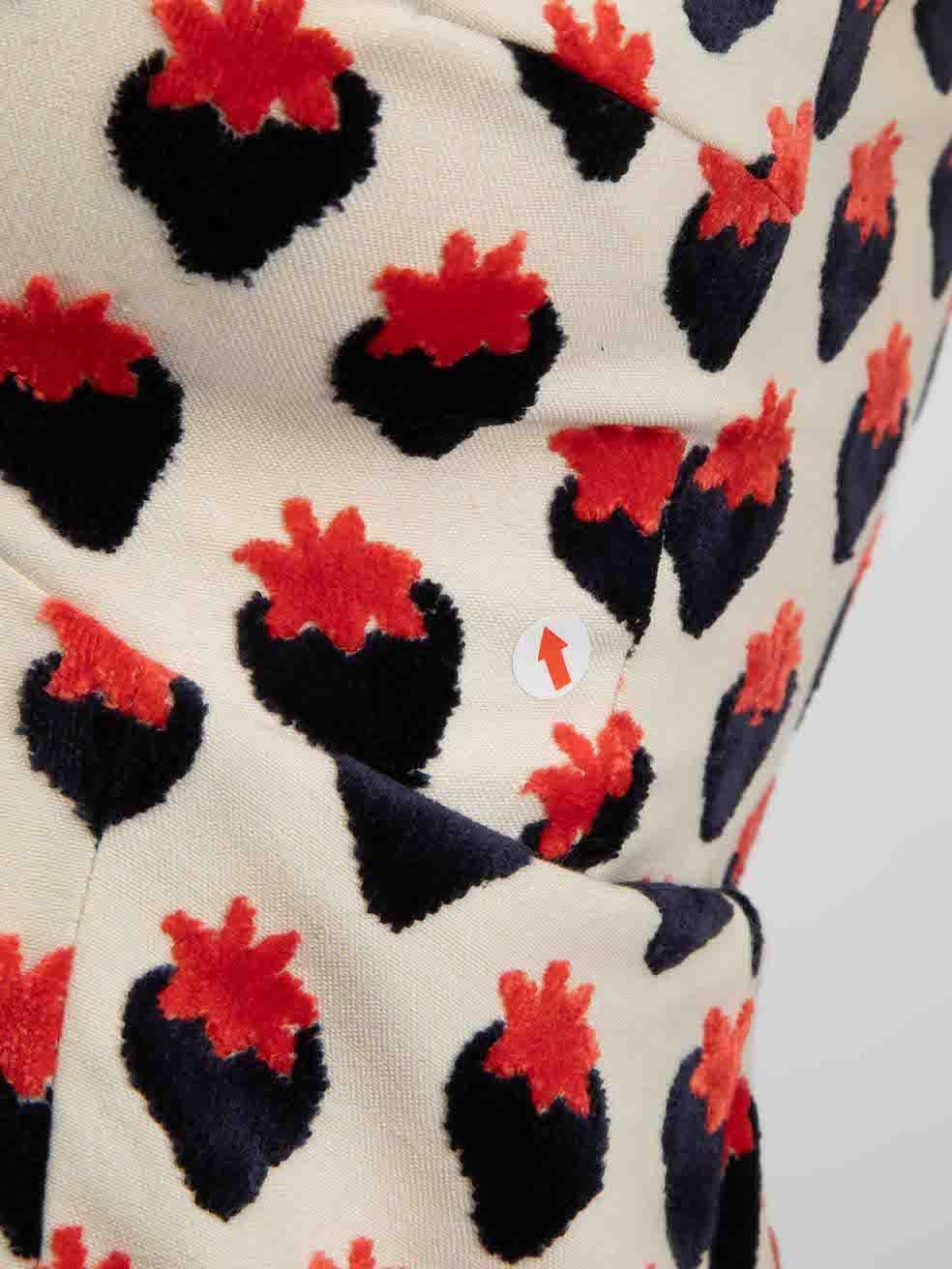 Victoria Beckham Strawberry Pattern Mini Dress Size XS For Sale 3