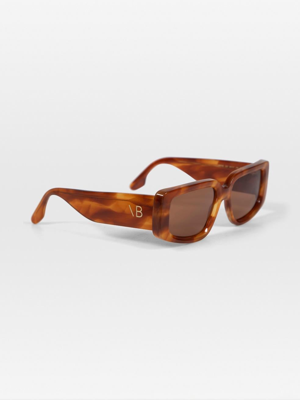 Brown Victoria Beckham Striped Blonde Havana Tinted Sunglasses For Sale