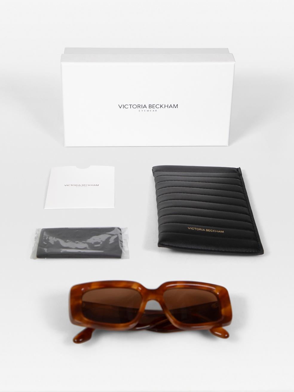 Victoria Beckham Striped Blonde Havana Tinted Sunglasses For Sale 4