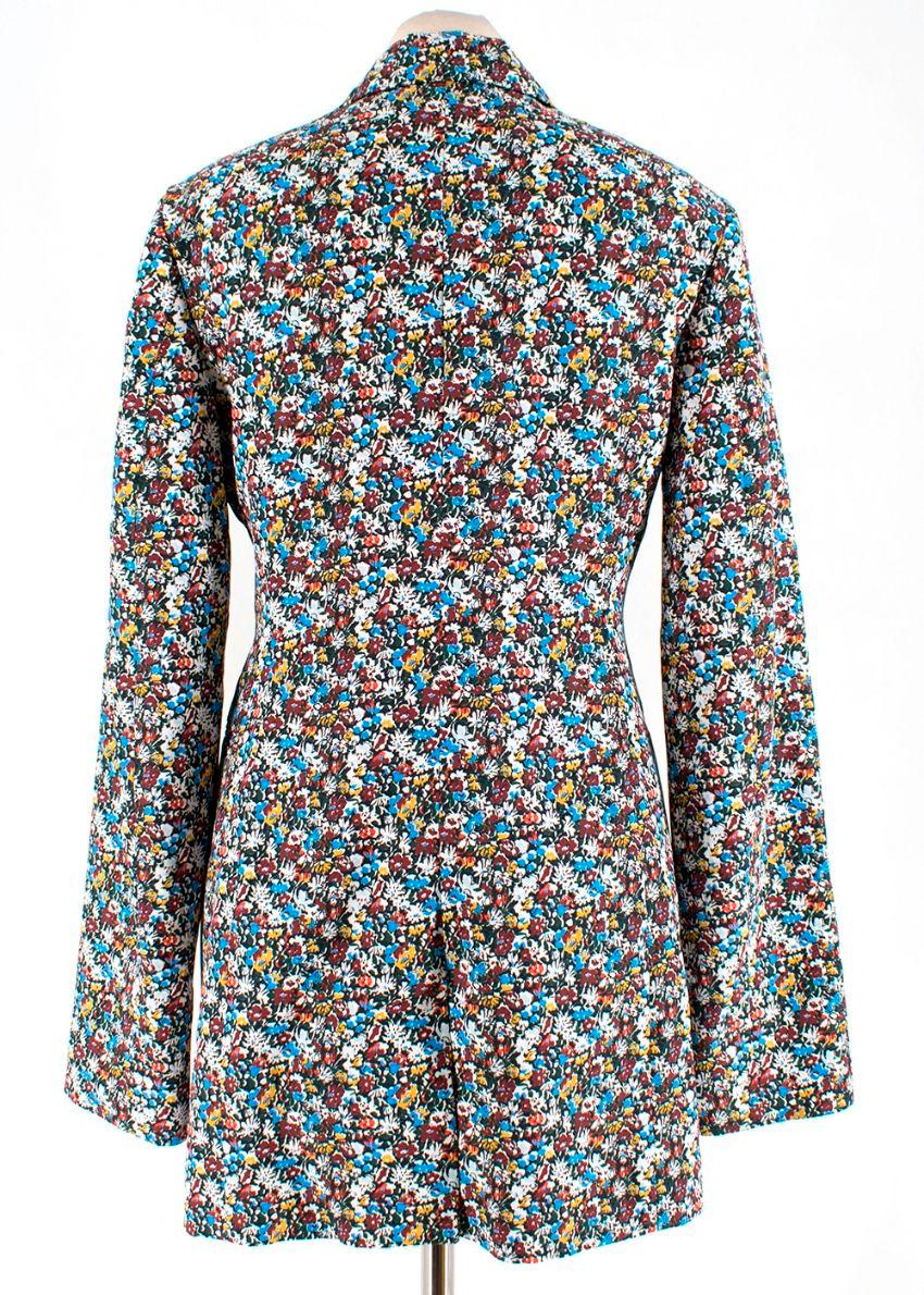 Black Victoria Beckham Tailored Micro Floral Print Blazer - Size US 4