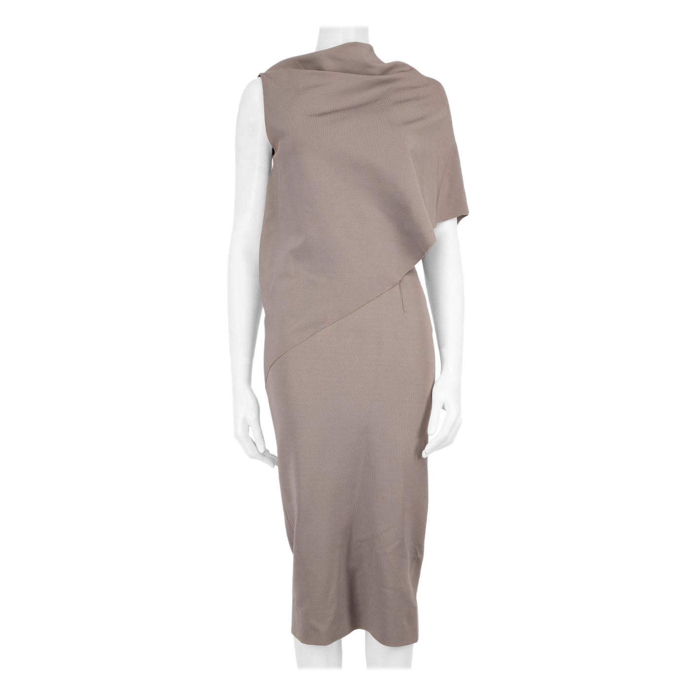 Victoria Beckham - Robe à manches asymétriques taupe, taille S