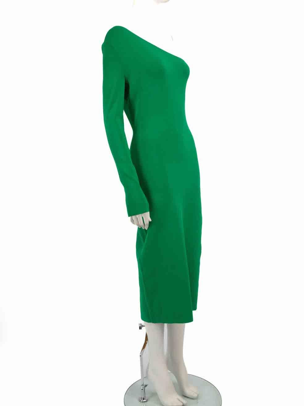 CONDITION is Very good. Hardly any visible wear to dress is evident on this used VB Body Victoria Beckham designer resale item.
 
 
 
 Details
 
 
 Green
 
 Viscose
 
 Bodycon dress
 
 One shoulder
 
 Long sleeve
 
 Stretchy
 
 Figure hugging fit
 
