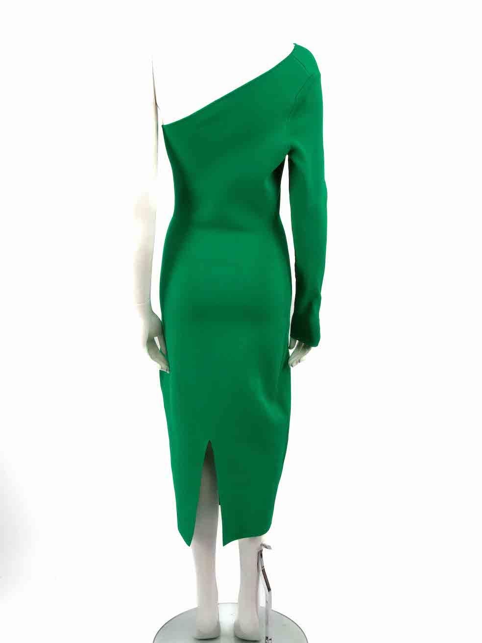 Victoria Beckham VB Body Green One Shoulder Bodycon Dress Size L In Good Condition In London, GB