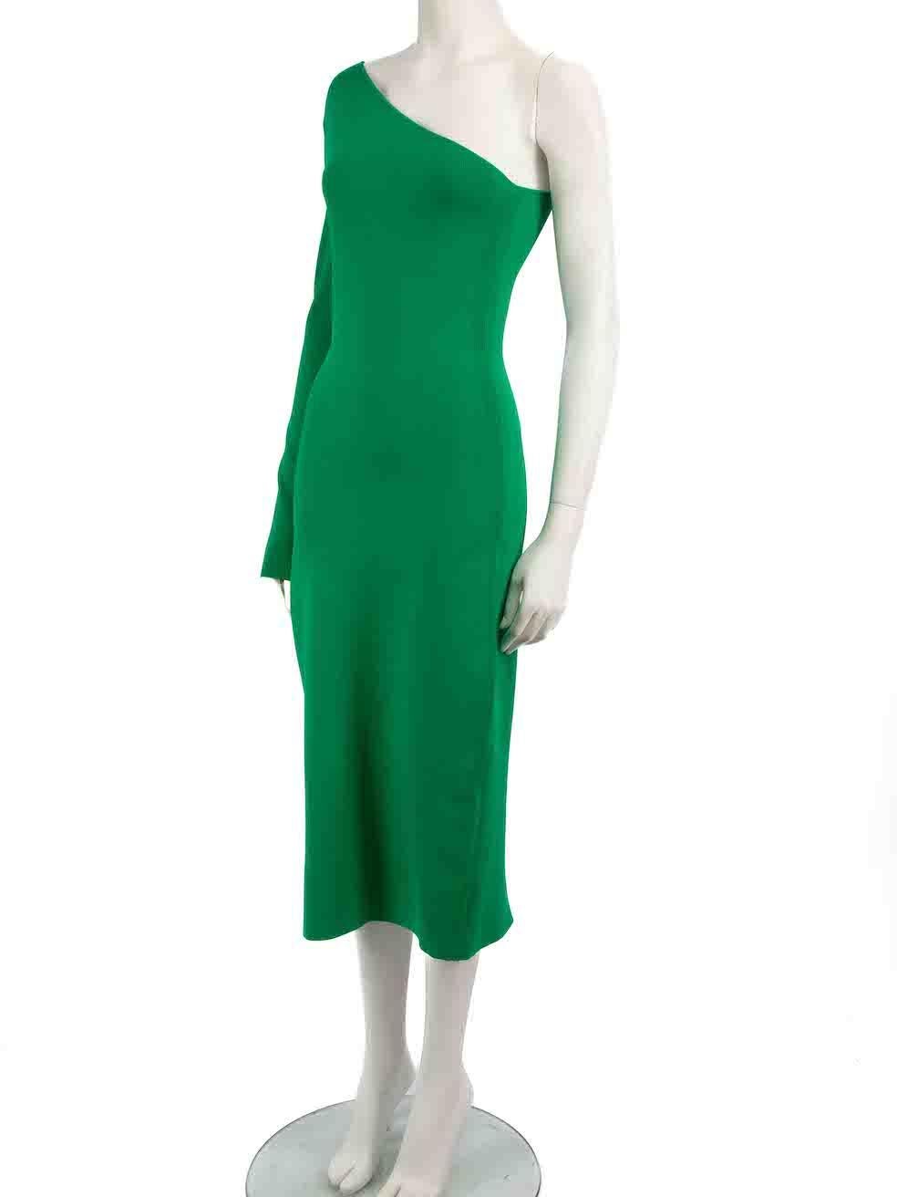 Women's Victoria Beckham VB Body Green One Shoulder Bodycon Dress Size L