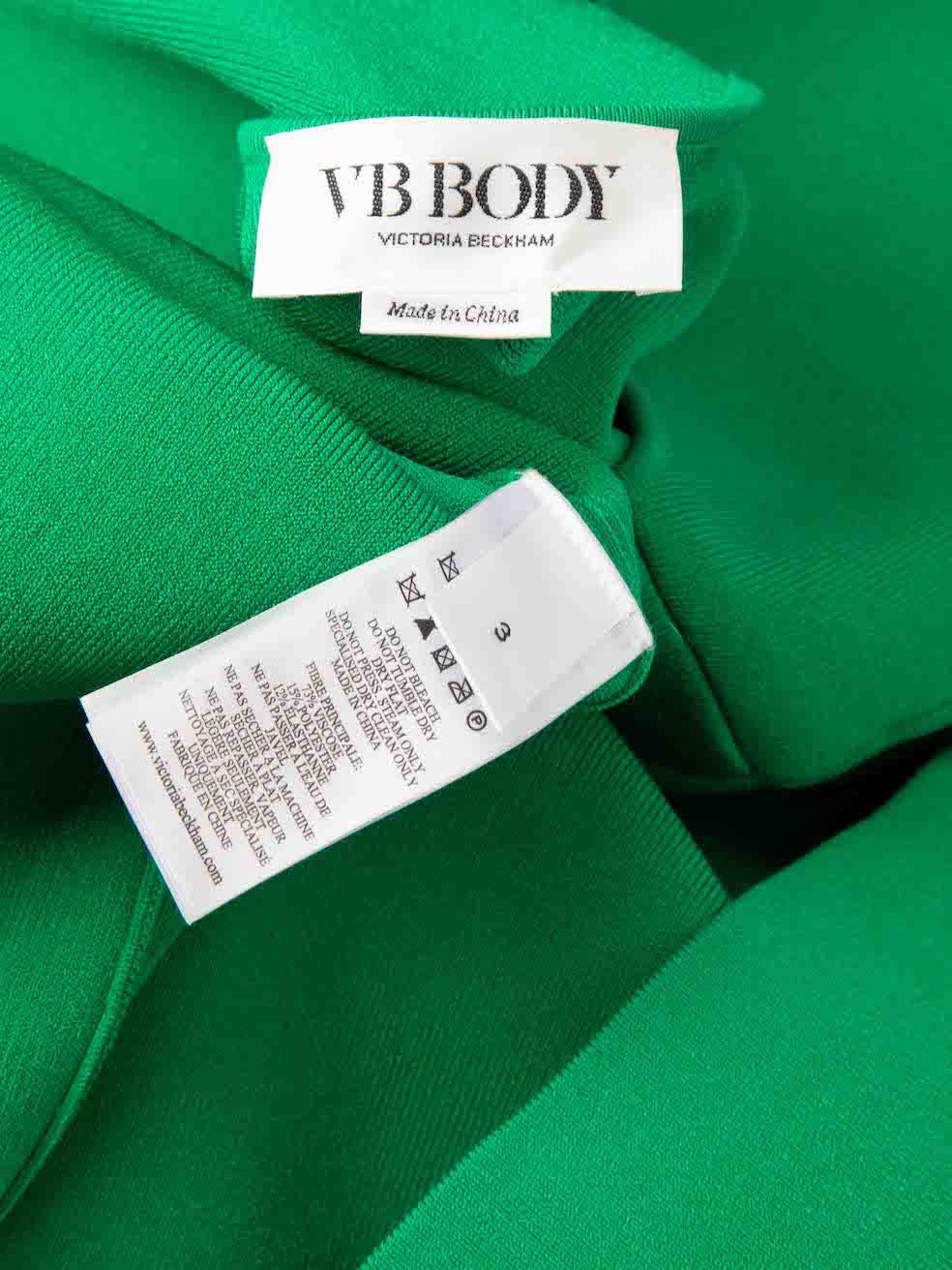 Victoria Beckham VB Body Green One Shoulder Bodycon Dress Size L 1