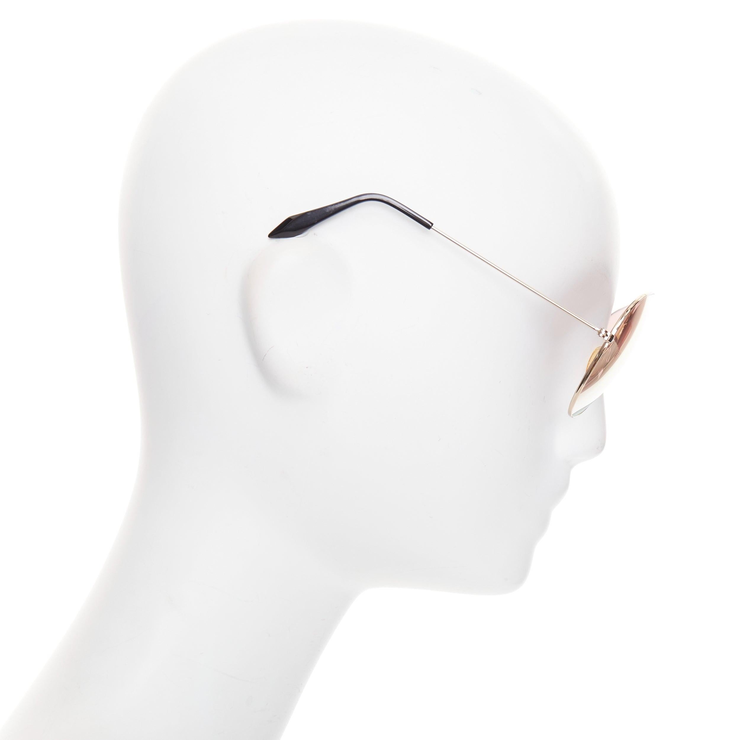 VICTORIA BECKHAM VB51 137 handmade mirrored lens pilot aviator sunglasses In Good Condition For Sale In Hong Kong, NT