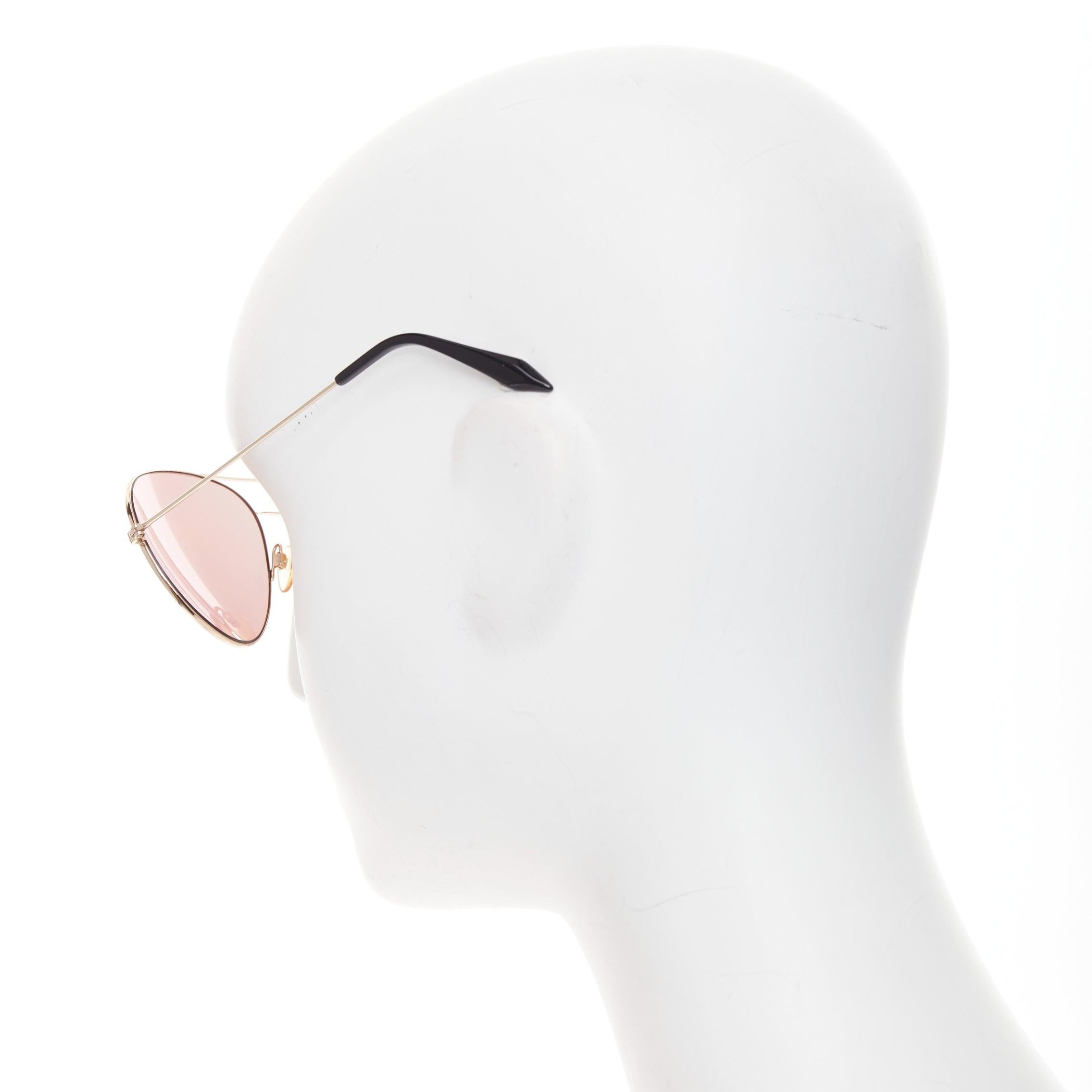 Women's VICTORIA BECKHAM VB51 137 handmade mirrored lens pilot aviator sunglasses For Sale