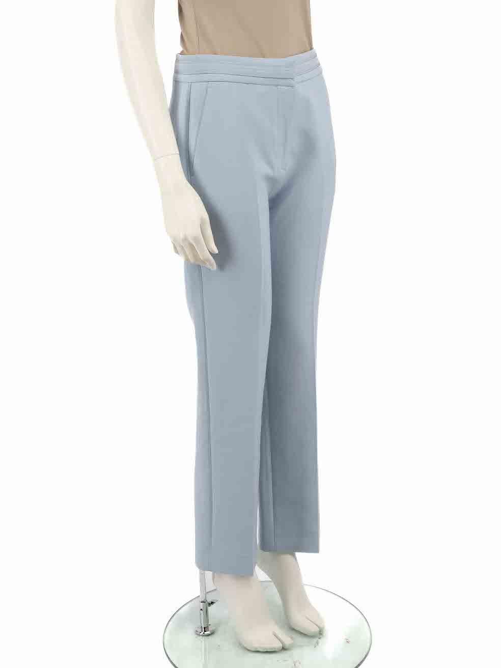 CONDITION is Very good. Hardly any visible wear to trousers is evident on this used Victoria Victoria Beckham designer resale item.
 
 
 
 Details
 
 
 Blue
 
 Polyester
 
 Straight leg trousers
 
 Mid rise
 
 Front zip closure with clasp and