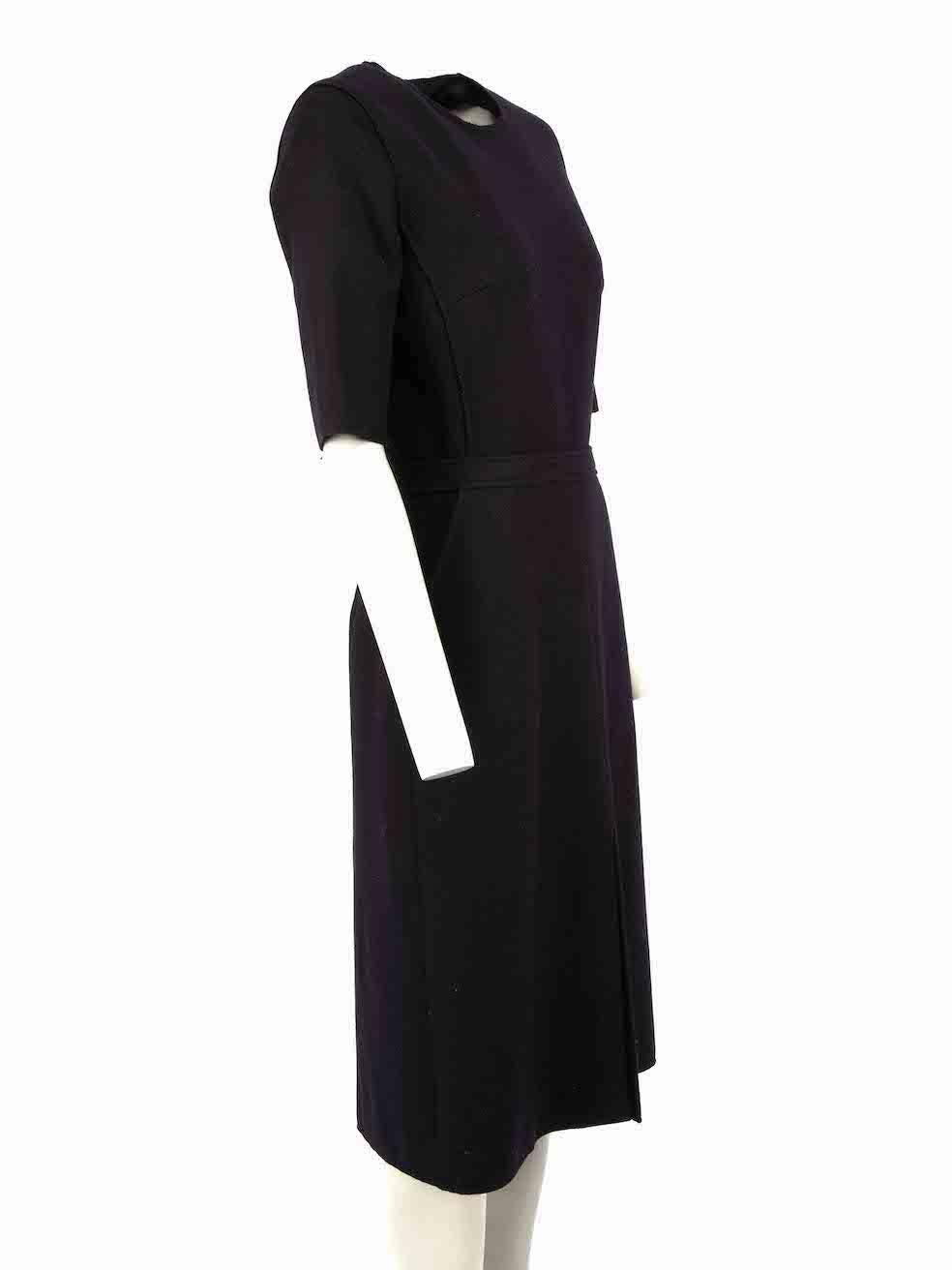 CONDITION is Very good. Hardly any visible wear to dress is evident on this used Victoria Victoria Beckham designer resale item.

 Details
 Navy
 Wool
 Midi dress
 Round neckline
 2x Front side pockets
 Back zip closure with hook and eye

 Made in