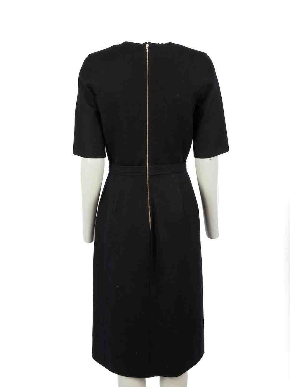 Black Victoria Beckham Victoria Victoria Beckham Navy Wool Midi-Length Dress Size M