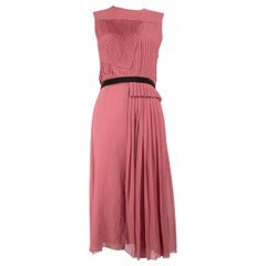Victoria Beckham Victoria Victoria Beckham Pink Pleated Detail Midi Dress Size L Victoria Beckham Victoria Victoria Beckham Pink Pleated Detail Midi Dress Size L
