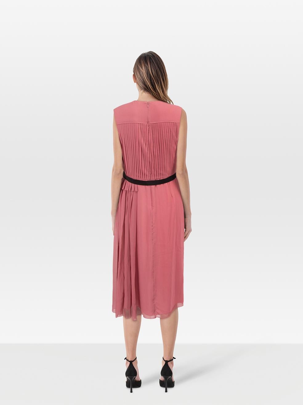 CONDITION is Very good. Minimal wear to the dress is evident. Plucks to the weave toward the centre back and right shoulder. One side of the waist band is hanging loose on this used Victoria Beckham designer resale item. Please note the composition