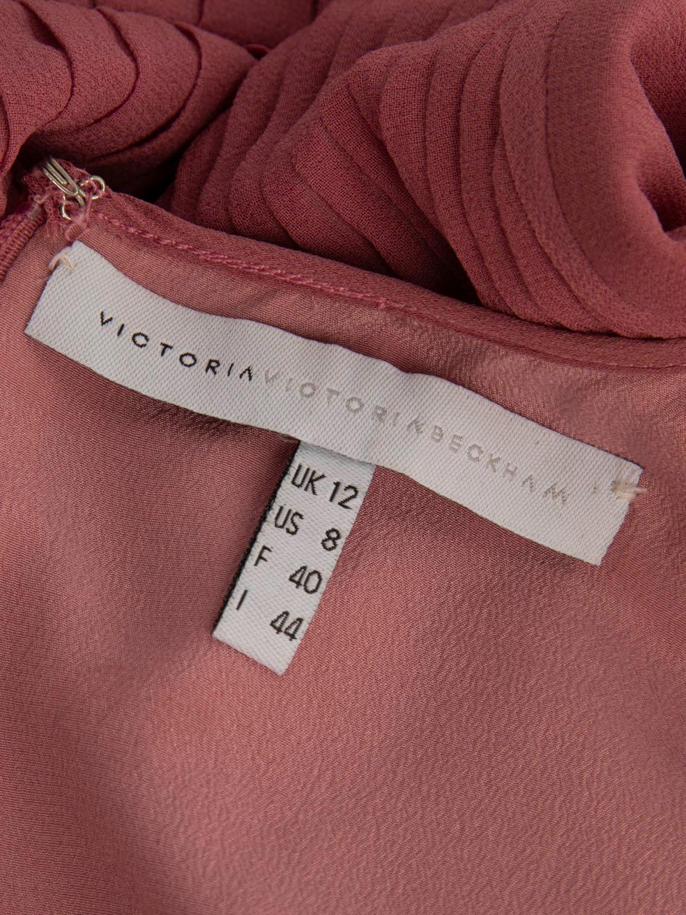 Victoria Beckham Victoria Victoria Beckham Pink Pleated Panel Dress Size L For Sale 4