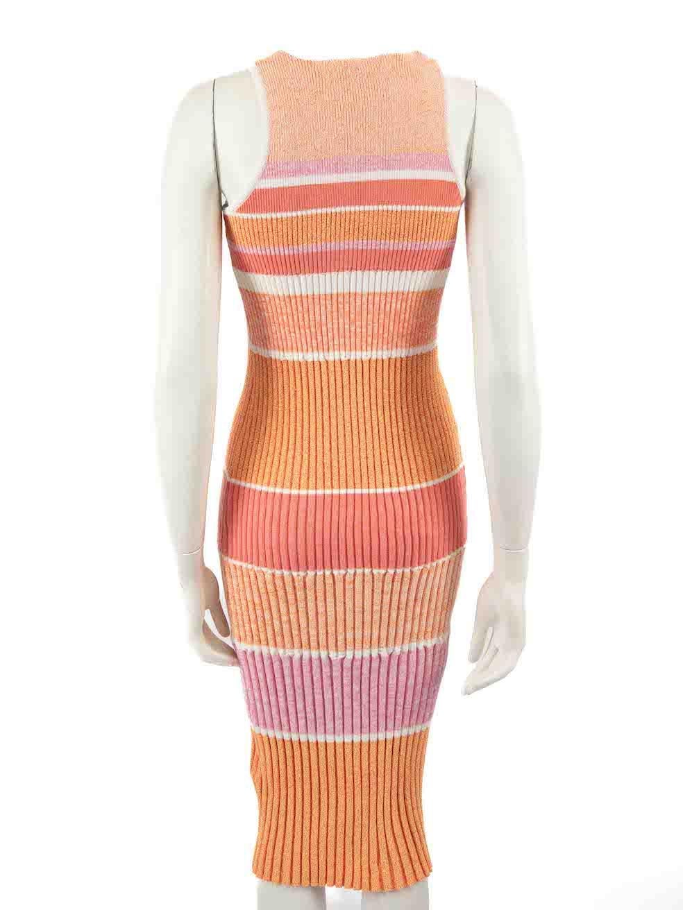Arancia Victoria Victoria Beckham - Vestito in maglia a coste con motivo a righe - taglia S in vendita