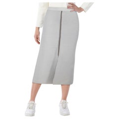 Victoria Beckham VVB - Jupe midi en laine écrue avec fente sur le devant - Taille XS