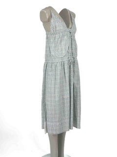 Victoria Beckham VVB Green Cotton Tartan Print Dress Size XS