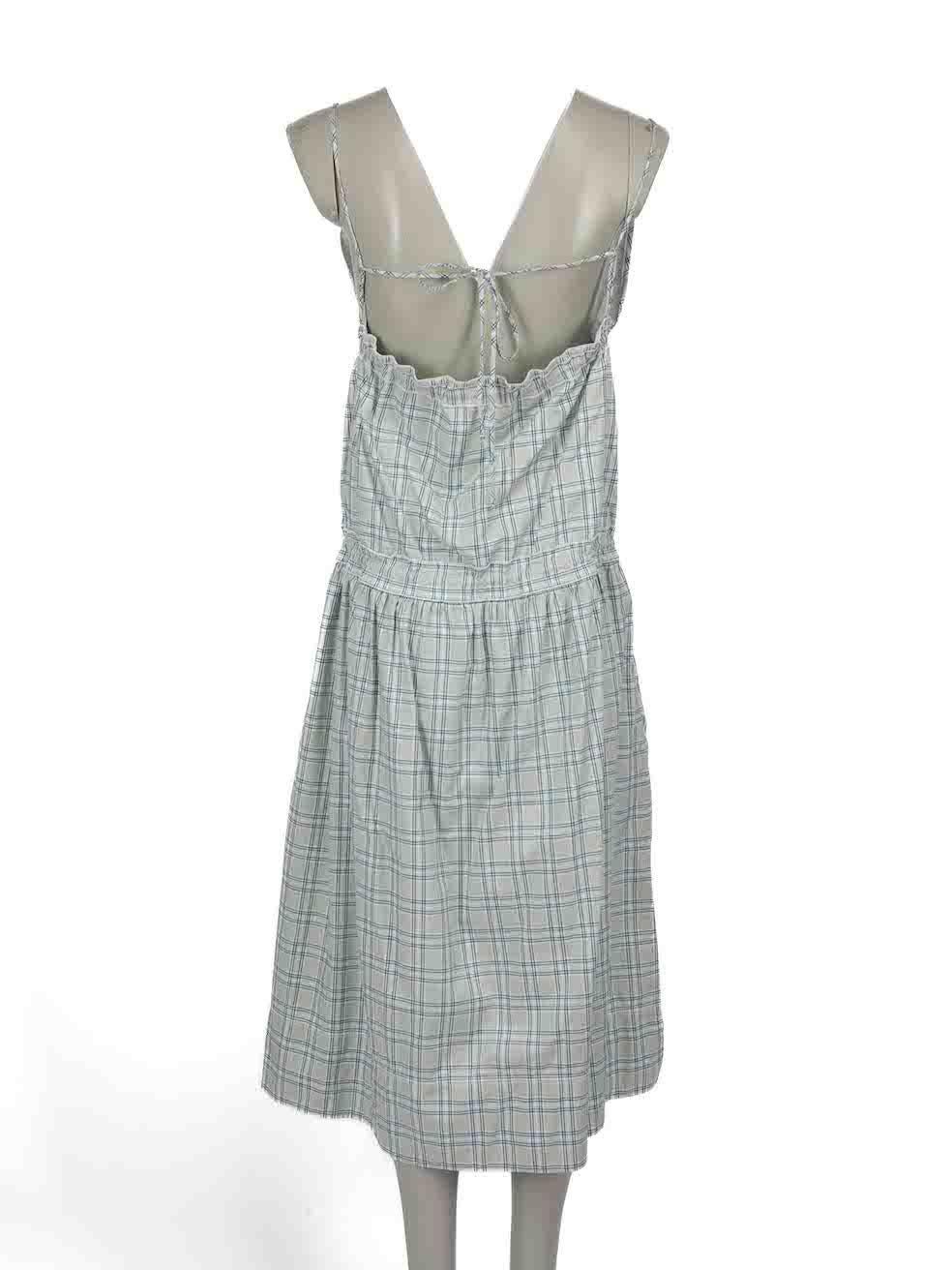 Victoria Beckham VVB Green Cotton Tartan Print Dress Size XS In Excellent Condition In London, GB
