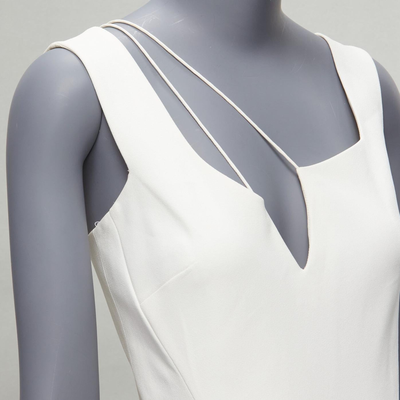 VICTORIA BECKHAM white asymmetric straps bias cut A-line knee dress UK8 S
Reference: KEDG/A00270
Brand: Victoria Beckham
Designer: Victoria Beckham
Material: Acetate, Viscose
Color: White
Pattern: Solid
Closure: Zip
Lining: White Fabric
Extra